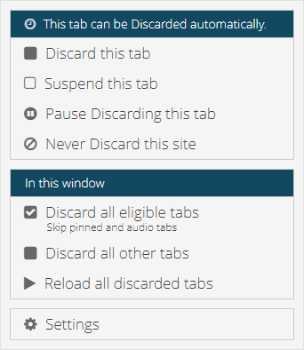 The Great-er Tab Discarder — Popup (light)